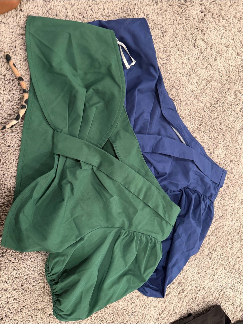 SHEIN Green and Blue Crop Tops - Sleeveless Tie Front lot 2